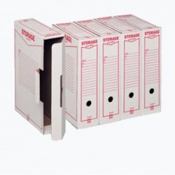 Scatola archivio Storage A4 8,5x31,5x22,3 cm bianco e rosso 1601 Esselte Dox