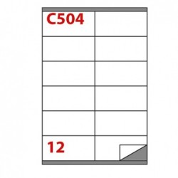 Etichette adesive C/504 in carta permanenti 105 x 48 mm 12 et/fg 100 fogli bianco Markin