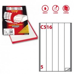 Etichette adesive C/516 in carta permanenti 40 x 297 mm 5 et/fg 100 fogli bianco Markin