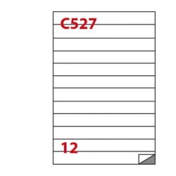 Etichette adesive C/527 in carta permanenti 210 x 24,75 mm 12 et/fg 100 fogli bianco Markin