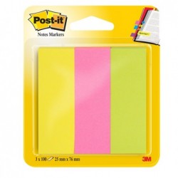 Segnapagina Post it® in carta 6713 25 x 76 mm 3 colori Neon Post it® conf. 300 pezzi