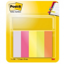 Segnapagina Post it® in carta 6705 15 x 50 mm 5 colori Neon Post it® conf. 500 pezzi