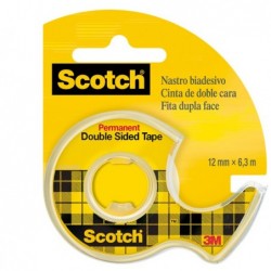 Nastro biadesivo 665 in chiocciola permanente senza liner 6,3 m x 1,2 cm trasparente Scotch