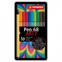 Pennarelli Pen 68 colori assortiti Stabilo scatola in metallo 10 pezzi