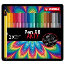 Pennarelli Pen 68 colori assortiti Stabilo scatola in metallo 20 pezzi