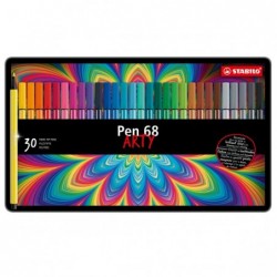 Pennarelli Pen 68 colori assortiti Stabilo scatola in metallo 30 pezzi