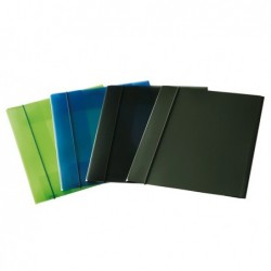 Cartellina con elastico PPL 3 lembi 23,5x34,5 cm trasparente verde Fellowes