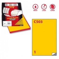 Etichette adesive C/503 in carta permanenti 210 x 297 mm 1 et/fg 100 fogli giallo Markin