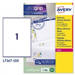 Etichette adesive L7167 in carta angoli arrotondati permanenti 199,6 x 289,1 mm 1 et/fg 100 fogli bianco Avery