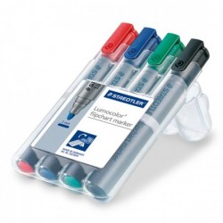 Marcatore Lumocolor Flipchart 356 punta tonda tratto 2,0mm astuccio 4 colori Staedtler