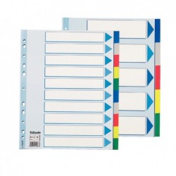 Separatore 10 tasti colorati PP A4 maxi 24,5x29,7 cm multicolore Esselte