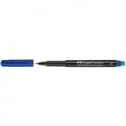 Pennarello Multimark universale permanente con gomma punta superfine 0,4mm blu Faber Castell