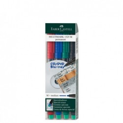 Pennarello Multimark universale permanente con gomma punta media 1,0mm astuccio 4 colori Faber Castell