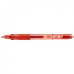 Penna gel a sfera a scatto Gelocity punta 0,7mm rosso Bic conf. 12 pezzi