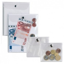 Busta con bottone Press 2E PVC 9,5x12 cm trasparente Sei Rota