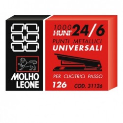 Punti 126 24/6 metallo Molho Leone conf. 1000 pezzi