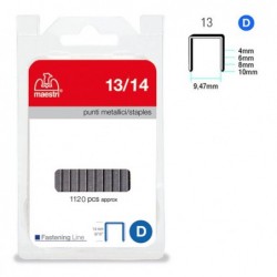 Punti zincati 13/14 14 mm metallo Romeo Maestri conf. da 1120 punti