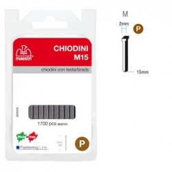 Chiodini M15 per fissatrici con testa 15 mm acciaio Romeo Maestri conf. 1700 pezzi