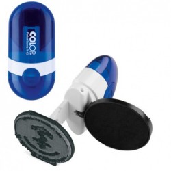 Timbro Pocket Stamp R40 diametro 40 mm 5 righe autoinchiostrante blu Colop