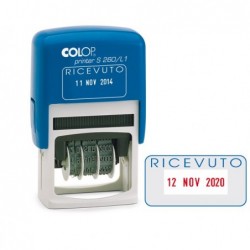 Timbro S260/L1 Datario + RICEVUTO 4 mm autoinchiostrante bicolore Colop®