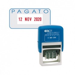 Timbro S260/L2 Datario + PAGATO 4 mm autoinchiostrante bicolore Colop®