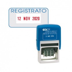 Timbro S260/L3 Datario + REGISTRATO 4 mm autoinchiostrante bicolore Colop®