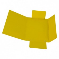 Cartellina con elastico presspan 3 lembi 700 gr 25x34 cm giallo Cartotecnica del Garda