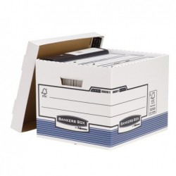 Scatola archivio Bankers Box System con coperchio 33,3x28,5x38 cm bianco Fellowes