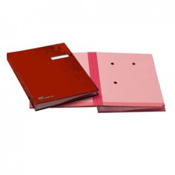 Libro firma 18 intercalari con porta etichette 24x34 cm rosso Fraschini