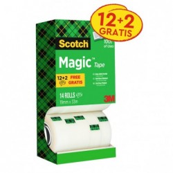 Nastro adesivo Magic™ 810 permanente 1,9 cm x 33 m trasparente Scotch Multi Pack 12+2 rotoli