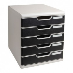 Cassettiera Modulo A4 28,8 x 32 x 35 cm 5 cassetti grigio/nero Exacompta