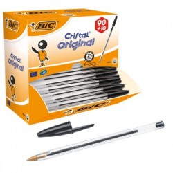 Penna a sfera Cristal punta media 1,0mm nero Bic conf. 90+10 pezzi