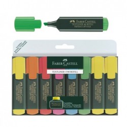 Evidenziatore Textliner 48 punta a scalpello tratto 1,03,05,0mm astuccio 8 colori Faber Castell