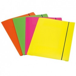 Cartellina 3 lembi Shocking File con elastico 25,5x35,5 cm colori fluo assortiti Fellowes