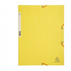 Cartellina con elastico cartoncino lustrè 3 lembi 400 gr 24x32 cm giallo limone Exacompta