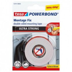 Nastro biadesivo Powerbond Ultra Strong 1,9 cm x 1,5 m bianco Tesa