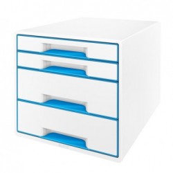 Cassettiera Cube 28,7 x 27 x 36,3 cm 4 cassetti bianco/azzurro Leitz