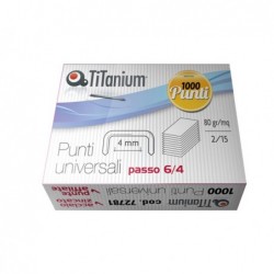 Punti universali 6/4 acciaio/zinco cromato metallo Titanium conf. 1000 punti