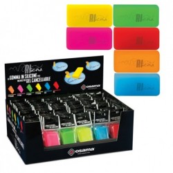 Gomma Riscrivi per gel cancellabile colori assortiti 6x3cm Osama