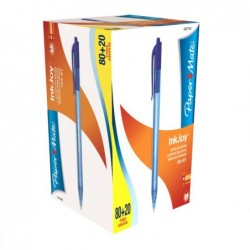 Penna a sfera a scatto Inkjoy 100 RT punta 1,0mm blu Papermate conf. 80+20 pezzi