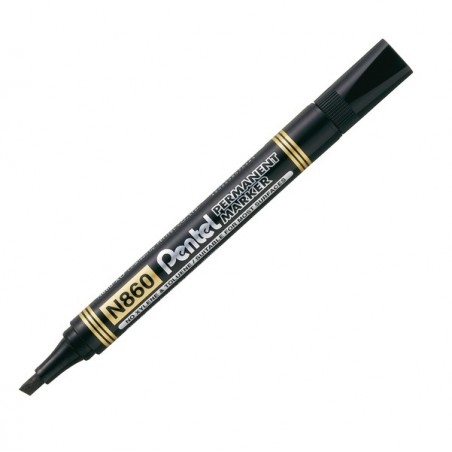 Marcatore permanente N860 punta scalpello nero Amiko Pentel