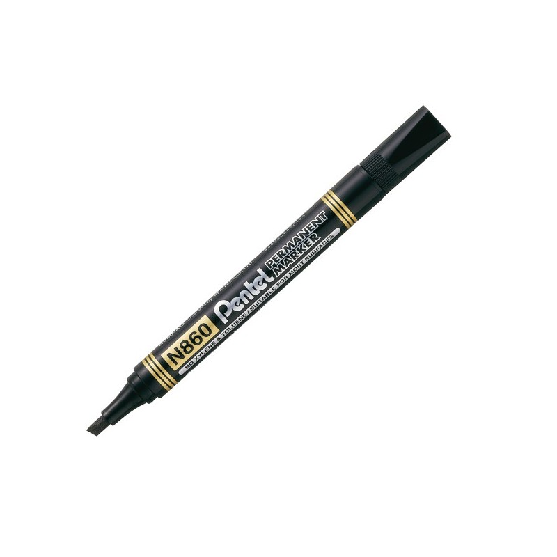 Marcatore permanente N860 punta scalpello nero Amiko Pentel