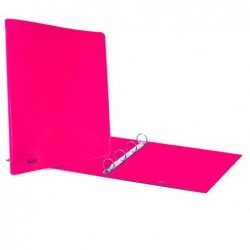 Raccoglitore Europa Neon 4 anelli tondi 30 mm dorso 4 cm 22x30 cm rosa neon Favorit