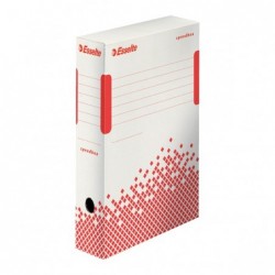 Scatola archivio Speedbox dorso 8 cm 35x25 cm bianco e rosso Esselte