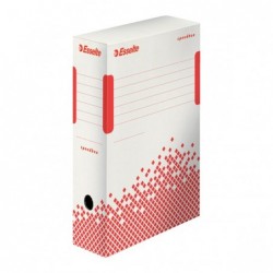 Scatola archivio Speedbox dorso 10 cm 35x25cm bianco e rosso Esselte