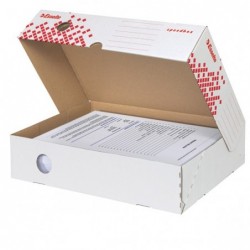 Scatola archivio Speedbox dorso 8 cm 35x25 cm apertura totale bianco e rosso Esselte