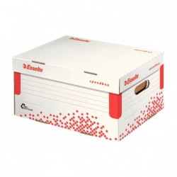 Scatola container Speedbox Small 25,2x35,5cm dorso 19,3 cm bianco e rosso Esselte