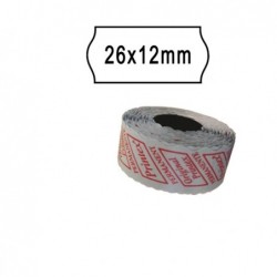 Rotolo da 1000 etichette a onda per Printex Smart 8/2612 26x12 mm adesivo removibile bianco Printex pack 10 rotoli