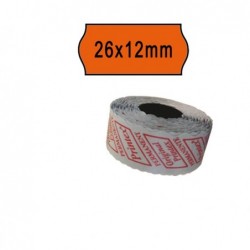 Rotolo da 1000 etichette a onda per Printex Smart 8/2612 26x12 mm adesivo permanente arancio Printex pack 10 rotoli