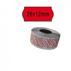 Rotolo da 1000 etichette a onda per Printex Smart 8/2612 26x12 mm adesivo permanente rosso Printex pack 10 rotoli